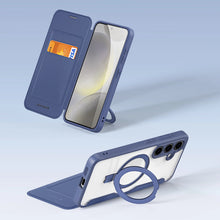 Заредете изображение във визуализатора на галерията – Dux Ducis Skin X Pro case with magnetic ring/stand for Samsung S24+ - blue
