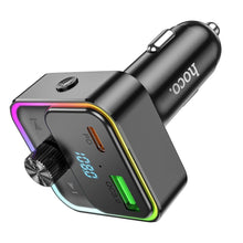 Заредете изображение във визуализатора на галерията – HOCO car charger Bravery PD30W QC3.0 + transmitter FM Bluetooth E81 black
