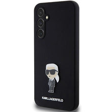 Заредете изображение във визуализатора на галерията – Karl Lagerfeld Silicone Ikonik Metal Pin case for Samsung Galaxy S23 FE - black
