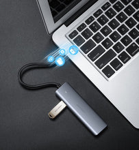 Заредете изображение във визуализатора на галерията – Ugreen USB Type C HUB - 4x USB 3.2 Gen 1 with USB-C power port gray (CM219 70336)
