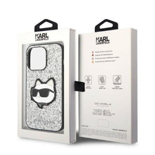 Заредете изображение във визуализатора на галерията – Karl Lagerfeld KLHCP14XG2CPS iPhone 14 Pro Max 6.7" silver/silver hardcase Glitter Choupette Patch
