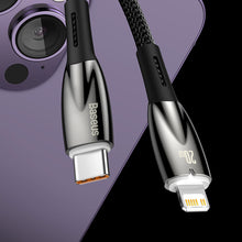 Заредете изображение във визуализатора на галерията – Baseus Glimmer Series cable with fast charging USB-C 480Mb/s PD 100W 2m blue
