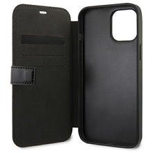 Заредете изображение във визуализатора на галерията – Etui BMW BMBKP13SPUCARTCBK iPhone 13 mini 5,4" czarny/black bookcase M Collection PU Carbon Stripe
