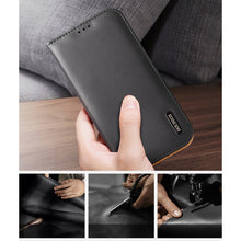 Заредете изображение във визуализатора на галерията – Dux Ducis Hivo Leather Flip Cover Genuine Leather Wallet for Cards and Documents iPhone 14 Plus Red - TopMag
