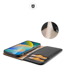 Заредете изображение във визуализатора на галерията – Dux Ducis Hivo Leather Flip Cover Genuine Leather Wallet for Cards and Documents iPhone 14 Pro Black - TopMag
