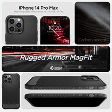 Заредете изображение във визуализатора на галерията – Spigen RUGGED ARMOR MAG MAGSAFE IPHONE 14 PRO MAX MATTE BLACK - TopMag
