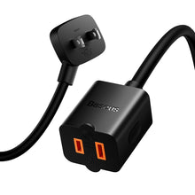 Заредете изображение във визуализатора на галерията – Baseus PowerCombo cable / extension cord with mini power strip 1m black (EU and UK power adapter) (PSMN000301)
