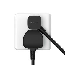 Заредете изображение във визуализатора на галерията – Baseus PowerCombo cable / extension cord with mini power strip 1m black (EU and UK power adapter) (PSMN000301)
