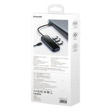 Заредете изображение във визуализатора на галерията – Baseus AcmeJoy HUB 4-port (USB-C to 1x USB-C PD&amp;Data/3x USB3.0) dark gray (WKJZ010313) - TopMag
