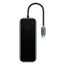 Заредете изображение във визуализатора на галерията – Baseus AcmeJoy HUB 4-port (USB-C to 1x USB-C PD&amp;Data/3x USB3.0) dark gray (WKJZ010313) - TopMag
