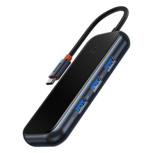 Заредете изображение във визуализатора на галерията – Baseus AcmeJoy HUB 4-port (USB-C to 1x USB-C PD&amp;Data/3x USB3.0) dark gray (WKJZ010313) - TopMag
