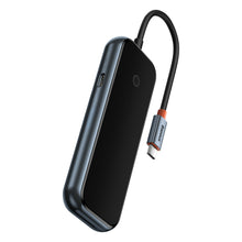 Заредете изображение във визуализатора на галерията – Baseus AcmeJoy HUB 4-port (USB-C to 1x USB-C PD&amp;Data/3x USB3.0) dark gray (WKJZ010313) - TopMag
