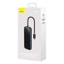 Заредете изображение във визуализатора на галерията – Baseus AcmeJoy HUB 4-port (USB-C to 1x USB-C PD&amp;Data/3x USB3.0) dark gray (WKJZ010313) - TopMag
