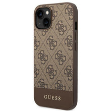Заредете изображение във визуализатора на галерията – Guess GUHCP14MG4GLBR iPhone 14 Plus 6,7" brązowy/brown hard case 4G Stripe Collection - TopMag
