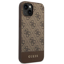 Заредете изображение във визуализатора на галерията – Guess GUHCP14MG4GLBR iPhone 14 Plus 6,7" brązowy/brown hard case 4G Stripe Collection - TopMag

