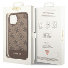 Заредете изображение във визуализатора на галерията – Guess GUHCP14MG4GLBR iPhone 14 Plus 6,7" brązowy/brown hard case 4G Stripe Collection - TopMag
