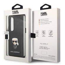 Заредете изображение във визуализатора на галерията – Karl Lagerfeld KLHCZFD4IKMSBK F936 Z Fold 4 czarny/black book Saffiano Ikonik Metal
