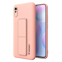 Заредете изображение във визуализатора на галерията – Wozinsky Kickstand Case Silicone Stand Cover for Xiaomi Redmi 9A Pink
