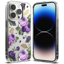Заредете изображение във визуализатора на галерията – Ringke Fusion Design Armor Case Cover with Gel Frame for iPhone 14 Pro transparent (Purple rose) (FD641E29) - TopMag
