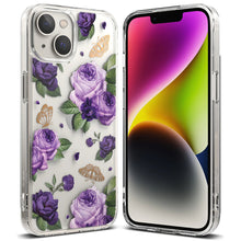 Заредете изображение във визуализатора на галерията – Ringke Fusion Design Armor Case Cover with Gel Frame for iPhone 14 transparent (Purple rose) (FD633E29) - TopMag
