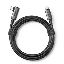 Заредете изображение във визуализатора на галерията – Ugreen angled cable USB Type C - USB Type C for charging 60W / data transmission with VR goggles support (e.g. Oculus Quest 2) 5m black (US551) - TopMag
