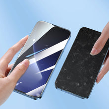 Заредете изображение във визуализатора на галерията – Joyroom Easy Fit Full Screen tempered glass with mounting rack for iPhone 14 Pro Max (6.7 ") (JR-DH12) - TopMag
