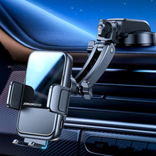 Заредете изображение във визуализатора на галерията – Joyroom automatic car holder induction charger 15W Qi for windshield cockpit board black (JR-ZS298 dash) - TopMag
