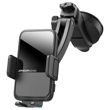 Заредете изображение във визуализатора на галерията – Joyroom automatic car holder induction charger 15W Qi for windshield cockpit board black (JR-ZS298 dash) - TopMag
