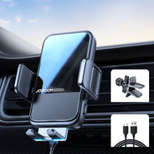 Заредете изображение във визуализатора на галерията – Joyroom Automatic Car Holder 15W Qi Induction Charger for Air Vent Grille Black (JR-ZS298 air vent) - TopMag
