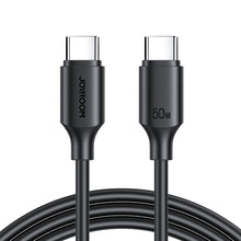 Заредете изображение във визуализатора на галерията – Joyroom cable USB-C - USB-C 480Mb / s 60W 1m black (S-CC060A9) - TopMag

