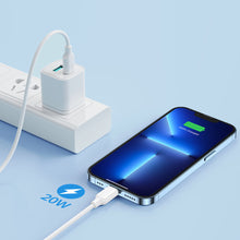 Заредете изображение във визуализатора на галерията – Joyroom USB-C cable - Lightning 480Mb / s 20W 1m white (S-CL020A9) - TopMag
