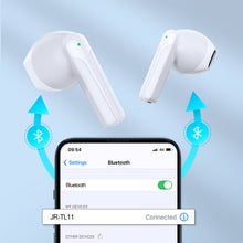 Заредете изображение във визуализатора на галерията – Joyroom TWS earphones wireless ENC waterproof IPX4 Bluetooth 5.3 white (JR-TL11) - TopMag
