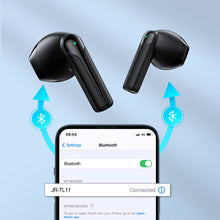Заредете изображение във визуализатора на галерията – Joyroom TWS Earphones Wireless ENC Waterproof IPX4 Bluetooth 5.3 Black (JR-TL11) - TopMag
