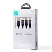 Заредете изображение във визуализатора на галерията – Joyroom 3in1 USB cable - USB Type C / Lightning / micro USB 3.5 A 1.2m black (S-1T3015A5) - TopMag
