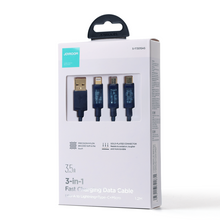 Заредете изображение във визуализатора на галерията – Joyroom 3in1 USB cable - USB Type C / Lightning / micro USB 3.5 A 1.2m blue (S-1T3015A5) - TopMag
