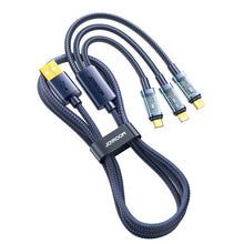 Заредете изображение във визуализатора на галерията – Joyroom 3in1 USB cable - USB Type C / Lightning / micro USB 3.5 A 1.2m blue (S-1T3015A5) - TopMag
