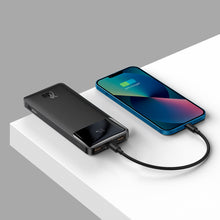 Заредете изображение във визуализатора на галерията – Baseus Bipow Fast Charging Power Bank 10000mAh 20W Black (Overseas Edition) + USB-A - Micro USB 0.25m Black Cable (PPBD050301) - TopMag
