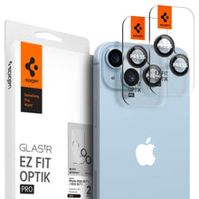 Заредете изображение във визуализатора на галерията – Spigen OPTIK.TR "EZ FIT" CAMERA PROTECTOR 2-PACK IPHONE 14/14 PLUS BLACK COVER - TopMag
