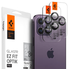 Заредете изображение във визуализатора на галерията – Spigen OPTIK.TR "EZ FIT" CAMERA PROTECTOR 2-PACK IPHONE 14 PRO / 14 PRO MAX BLACK COVER - TopMag
