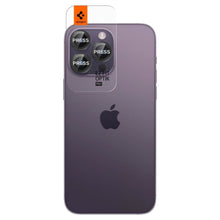 Заредете изображение във визуализатора на галерията – Spigen OPTIK.TR "EZ FIT" CAMERA PROTECTOR 2-PACK IPHONE 14 PRO / 14 PRO MAX BLACK COVER - TopMag
