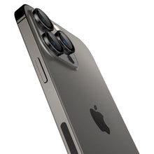 Заредете изображение във визуализатора на галерията – Spigen OPTIK.TR "EZ FIT" CAMERA PROTECTOR 2-PACK IPHONE 14 PRO / 14 PRO MAX BLACK COVER - TopMag
