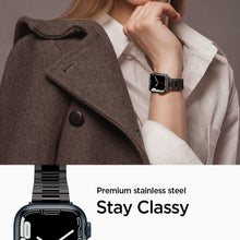 Заредете изображение във визуализатора на галерията – SPIGEN MODERN FIT BAND APPLE WATCH 4 / 5 / 6 / 7 / 8 / SE (38 / 40 / 41 MM) BLACK - TopMag

