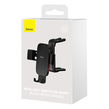 Заредете изображение във визуализатора на галерията – Baseus Metal AgeⅡ gravity holder for round car air vent black (SUJS030001)
