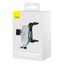 Заредете изображение във визуализатора на галерията – Baseus Metal AgeⅡ gravity holder for round car air vent dark gray (SUJS030013)
