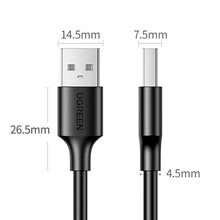 Заредете изображение във визуализатора на галерията – Ugreen USB cable - USB 2.0 480Mb/s 0.25m black (US102)
