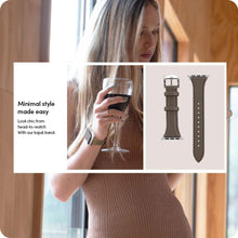 Заредете изображение във визуализатора на галерията – Spigen Cyrill Kajuk Apple Watch Leather Strap 4/5/6/7/8 / SE 40/41 mm khaki - TopMag
