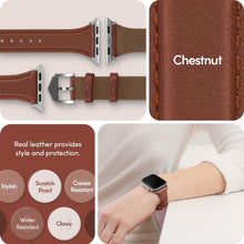 Заредете изображение във визуализатора на галерията – Spigen Cyrill Kajuk Apple Watch Leather Strap 4/5/6/7/8 / SE 40/41 mm brown - TopMag
