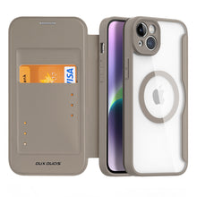 Заредете изображение във визуализатора на галерията – Dux Ducis Skin X Pro case iPhone 14 Plus MagSafe magnetic flip case beige
