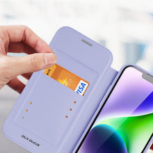 Заредете изображение във визуализатора на галерията – Dux Ducis Skin X Pro Case iPhone 14 Plus Magnetic MagSafe Flip Case Purple
