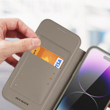 Заредете изображение във визуализатора на галерията – Dux Ducis Skin X Pro case iPhone 14 Pro MagSafe magnetic flip cover beige
